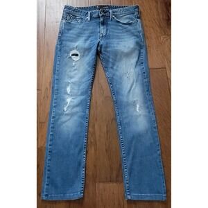 GUESS Men's Blue Slim Straight Fit Distressed Denim Jeans‎ Sz 32x29